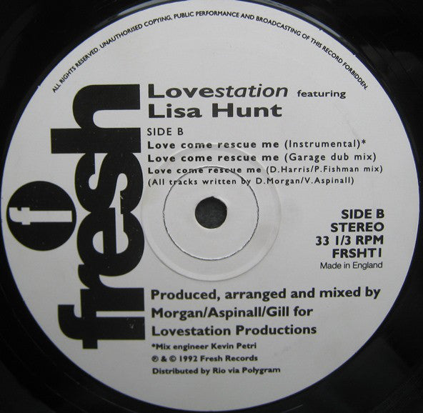 Lovestation Featuring Lisa Hunt : Love Come Rescue Me (12")