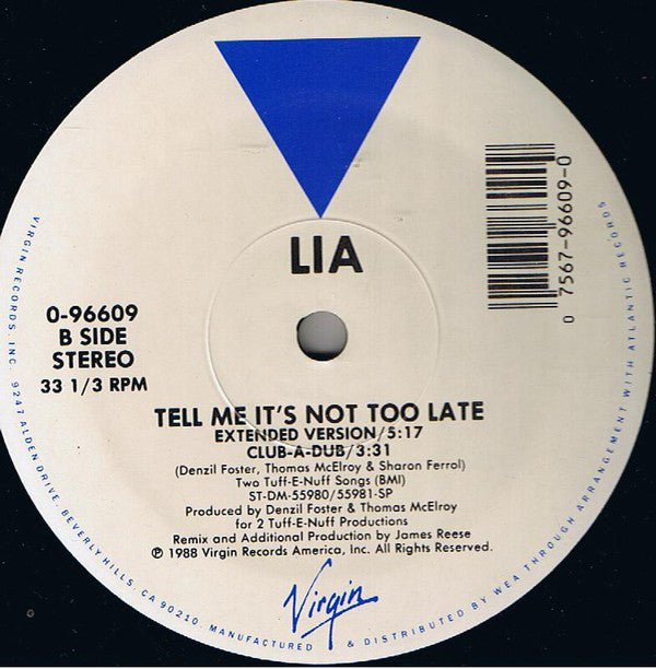 Lia* : Tell Me It's Not Too Late (12")