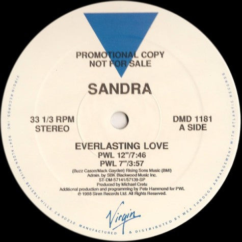 Sandra : Everlasting Love (12", Promo)