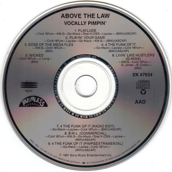 Above The Law : Vocally Pimpin' (CD, EP)