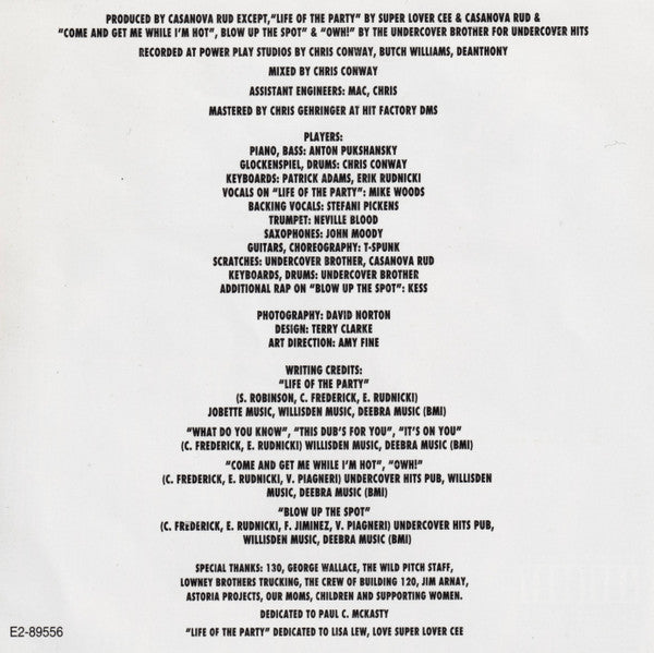 Super Lover Cee & Casanova Rud : Blow Up The Spot (CD, EP)