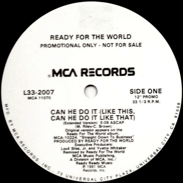 Ready For The World : Can He Do It (Like This, Can He Do It Like That) (12", Promo)