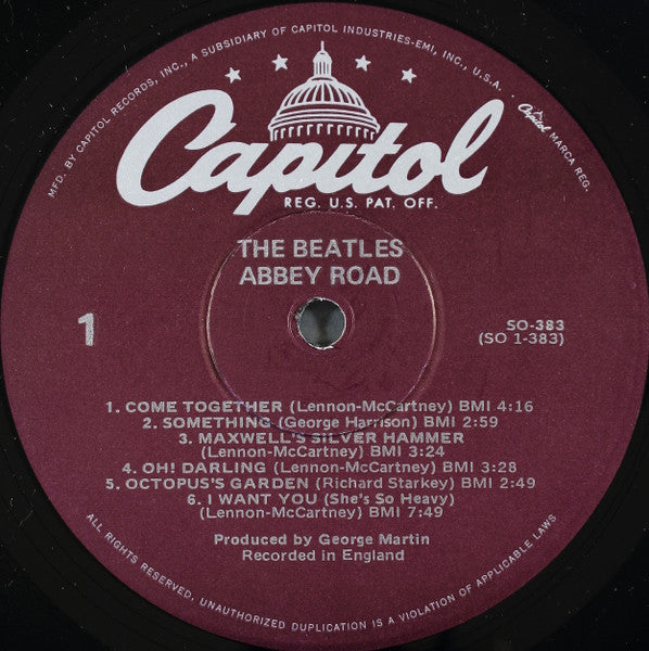 The Beatles : Abbey Road (LP, Album, RE, Win)