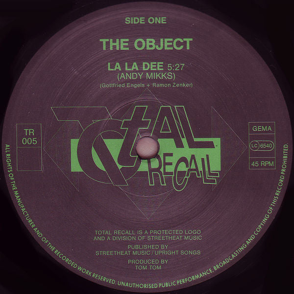 The Object : La La Dee (Tekkno-Mix) (12")