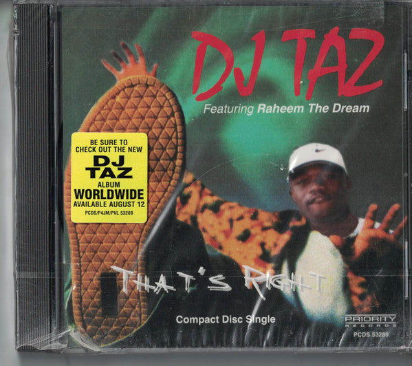 DJ Taz (3) Featuring Raheem The Dream : That's Right (CD, Single)