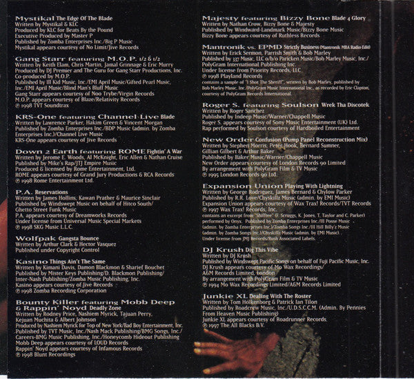 Various : Blade (Music From And Inspired By The Motion Picture) (CD, Album)