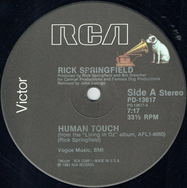 Rick Springfield : Human Touch (12", Single)