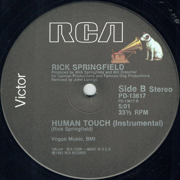 Rick Springfield : Human Touch (12", Single)