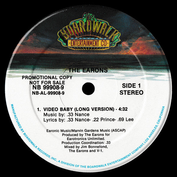The Earons : Video Baby (12", Promo)