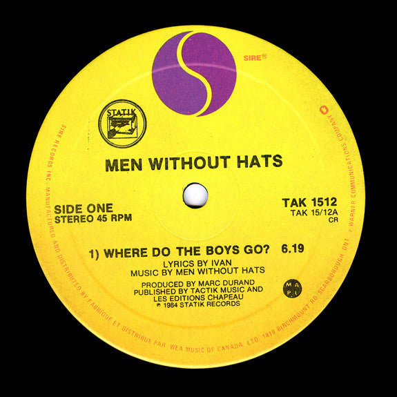 Men Without Hats : Where Do The Boys Go? (12")