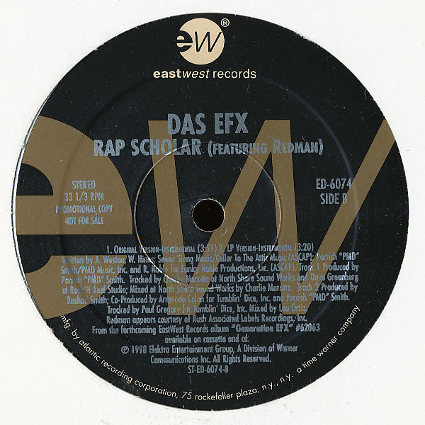 Das EFX : Rap Scholar (12", Promo)