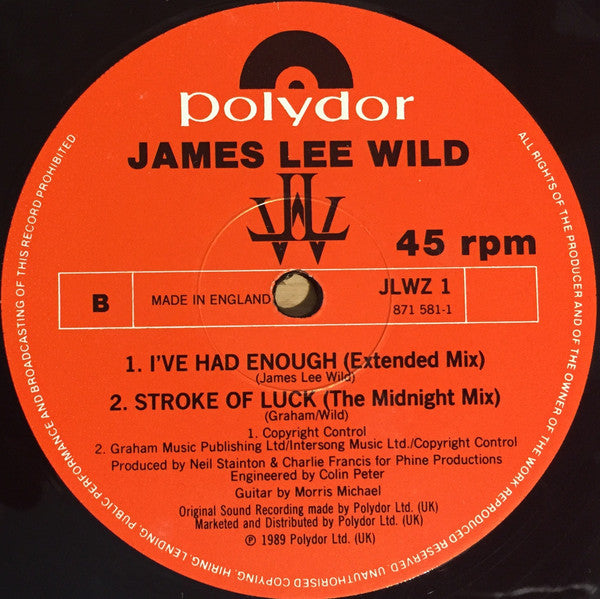 James Lee Wild : Stroke Of Luck (12", Single)