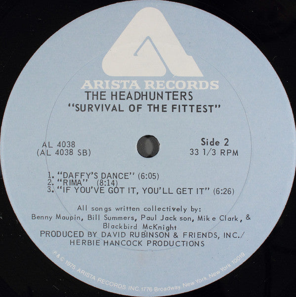The Headhunters : Survival Of The Fittest (LP, Album, PRC)
