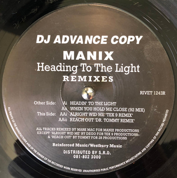 Manix : Heading To The Light (Remixes) (12", Promo)
