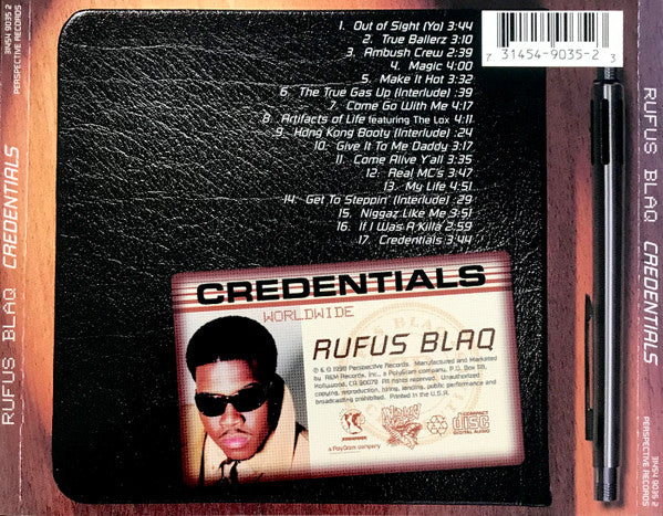 Rufus Blaq : Credentials (CD, Album)