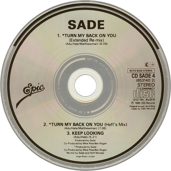 Sade : Turn My Back On You (CD, Maxi)