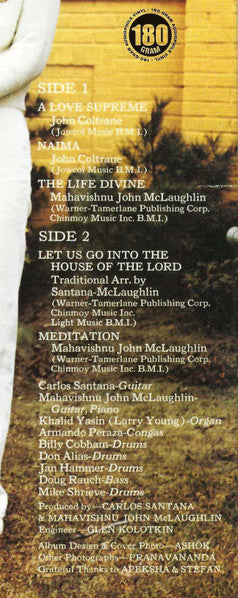 Carlos Santana, Mahavishnu John McLaughlin* : Love Devotion Surrender (LP, Album, Ltd, RE, Tra)