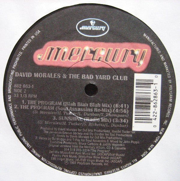 David Morales & The Bad Yard Club : The Program (12")