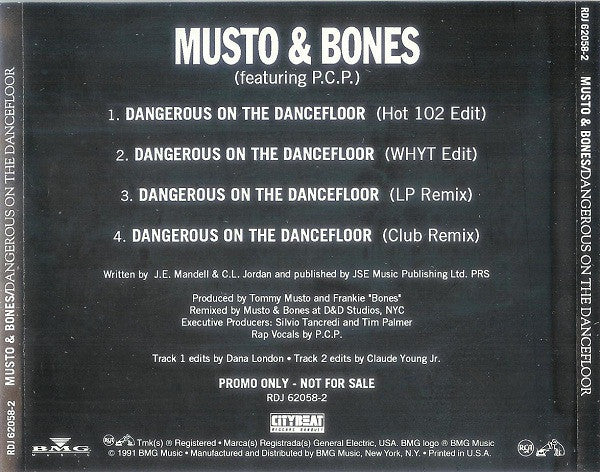 Musto & Bones Featuring P.C.P.* : Dangerous On The Dancefloor (CD, Single, Promo)