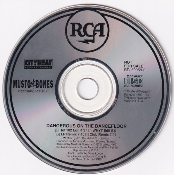Musto & Bones Featuring P.C.P.* : Dangerous On The Dancefloor (CD, Single, Promo)
