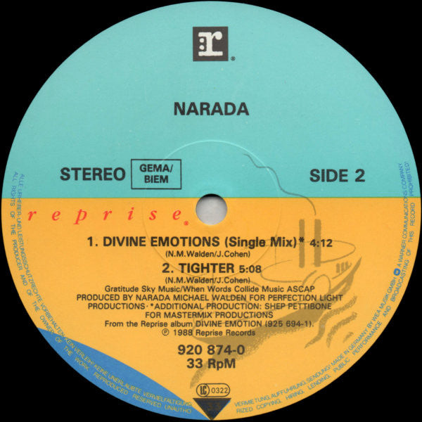 Narada Michael Walden : Divine Emotions (12", Single)