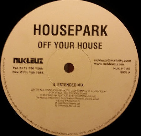 Housepark : Off Your House (12", Single)