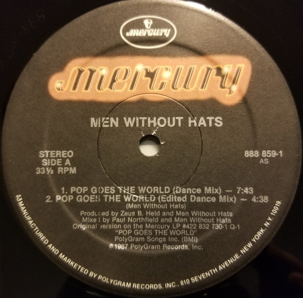 Men Without Hats : Pop Goes The World (12", RE)