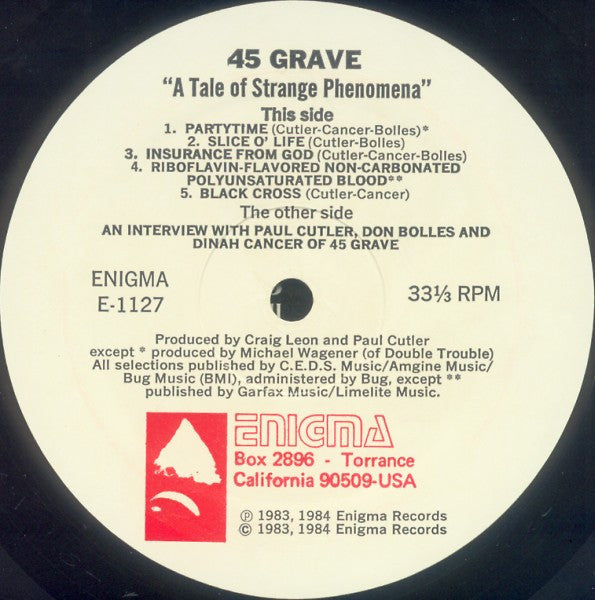 45 Grave : A Tale Of Strange Phenomena (LP, Album, Comp, Ltd)