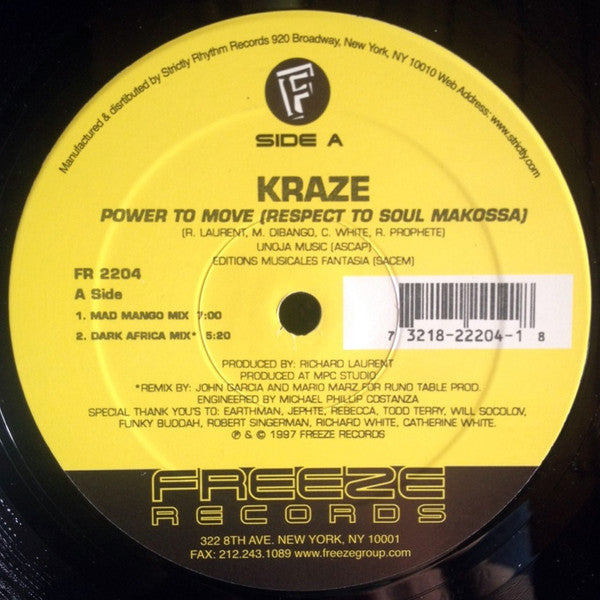 Kraze : Power To Move (Respect To Soul Makossa) (12")