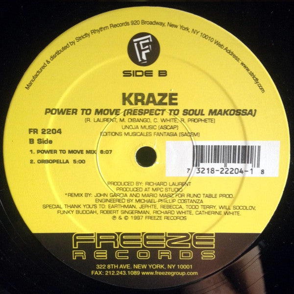 Kraze : Power To Move (Respect To Soul Makossa) (12")
