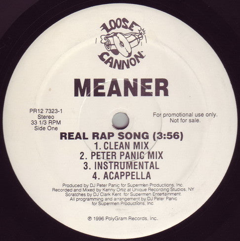 Meaner : Real Rap Song (12", S/Sided, Promo)