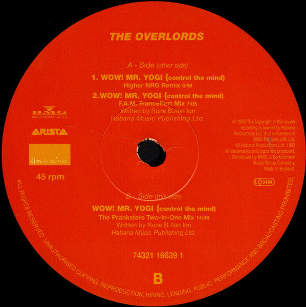 The Overlords : Wow! Mr. Yogi (Control The Mind) (12")