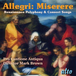 Pro Cantione Antiqua - Polifonía del Renacimiento Miserere y canciones parciales (CD)