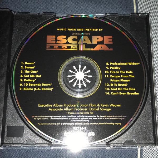 Various : Music From And Inspired By John Carpenter's Escape From L.A. (CD, Comp, Promo)