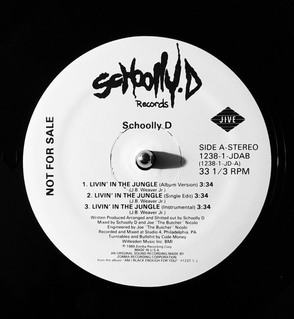 Schoolly D : Livin' In The Jungle / Gucci Again (12", Promo)
