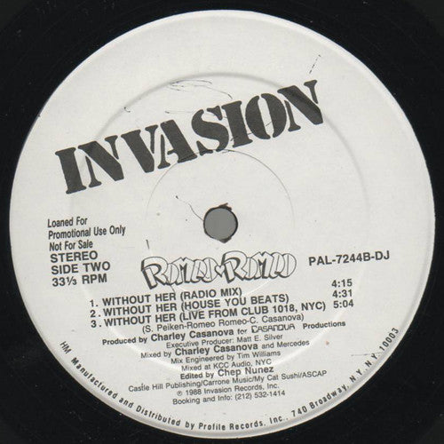 Romeo Romeo : Without Her (12", Promo)