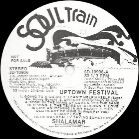 Shalamar : Uptown Festival (12", Promo)