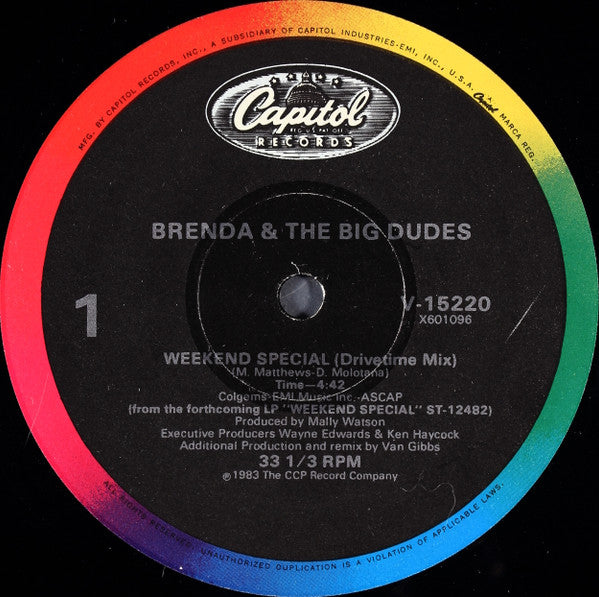 Brenda & The Big Dudes : Weekend Special (12")