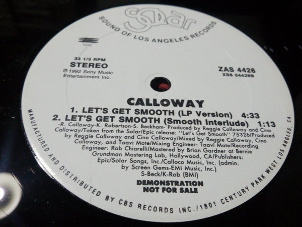 Calloway : Let's Get Smooth (12", Promo)