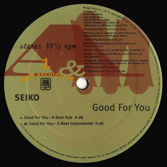 Seiko* : Good For You (12", Promo)