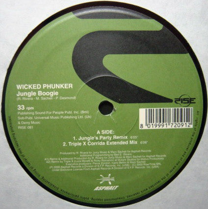 Wicked Phunker : Jungle Boogie (Black Legend & Triple X Mixes) (12")