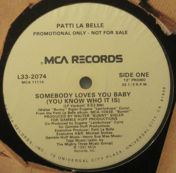 Patti La Belle* : Somebody Loves You Baby (You Know Who It Is) (12", Promo)