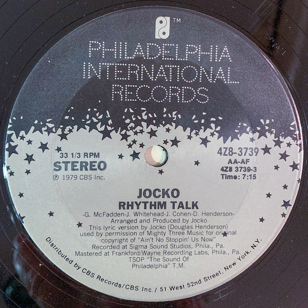 Jocko : Rhythm Talk (12", Single, Ter)