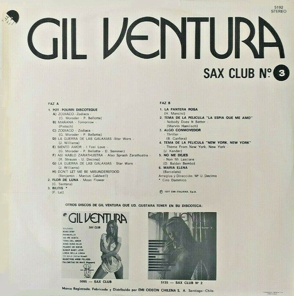 Gil Ventura : Sax Club N°. 3 (LP, Album)
