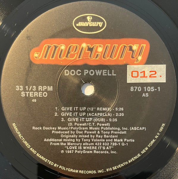 Doc Powell : Give It Up (12", Single, 49)