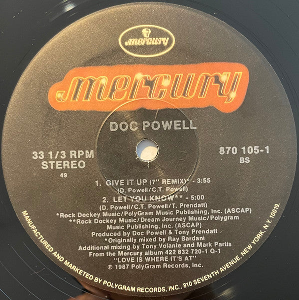 Doc Powell : Give It Up (12", Single, 49)