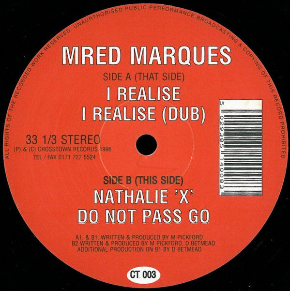 Mred Marques : I Realise (12")
