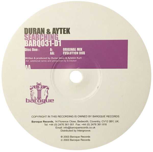 Duran & Aytek : Searching (Disc One) (12")