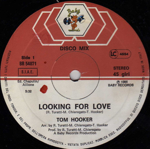 Tom Hooker : Looking For Love (12", Maxi)