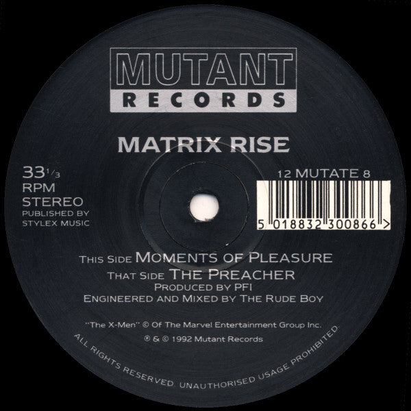 Matrix Rise : The Preacher / Moments Of Pleasure (12")
